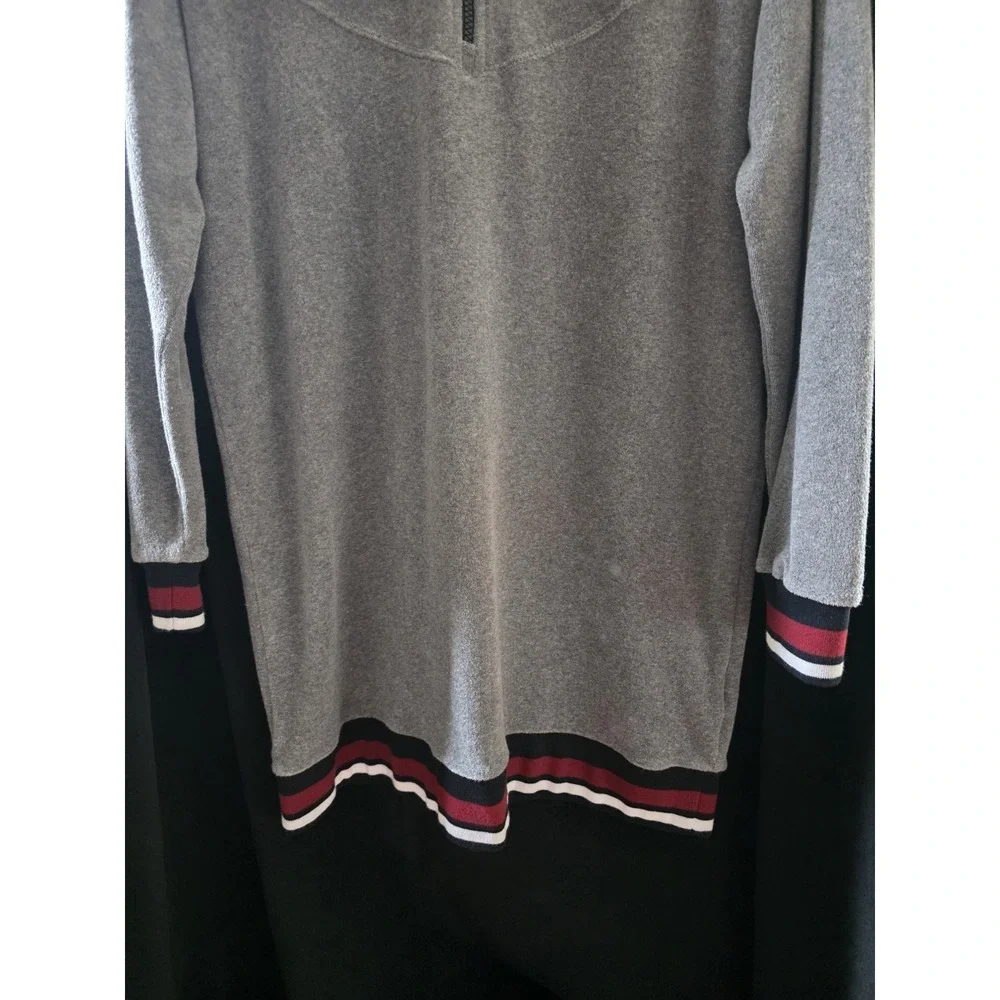 Nike Terry Sweater Dress Gray Collared Zip Long Sleeve Size M